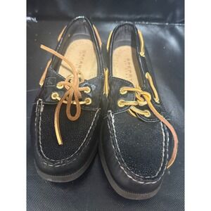 Sperry Top-Sider Womens Black Patent Stingray Boat Shoes STS94098 Size 6.5M